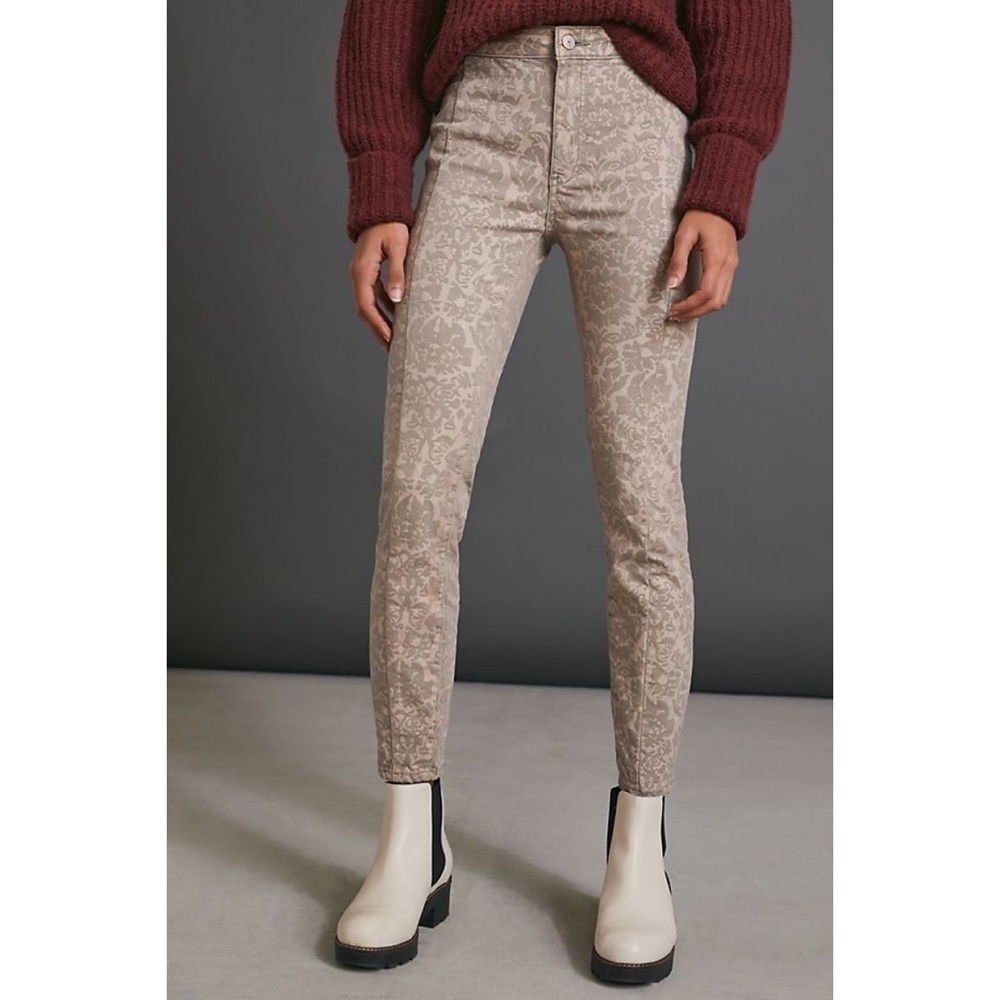 ANTHROPOLOGIE NWT Pilcro Printed Cotton Denim Pants 26